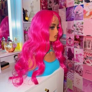 Neon Pink Lace Front Wig